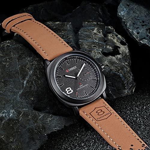 Luxury Men's Leather Wrist Watch Curren Route 8