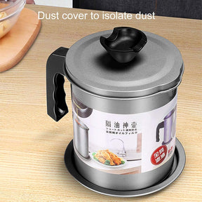 Oil Strainer Pot Grease Can, 1.4 L/1.7L Stainless Steel Container