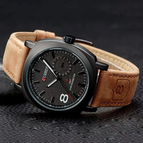 Luxury Men's Leather Wrist Watch Curren Route 8